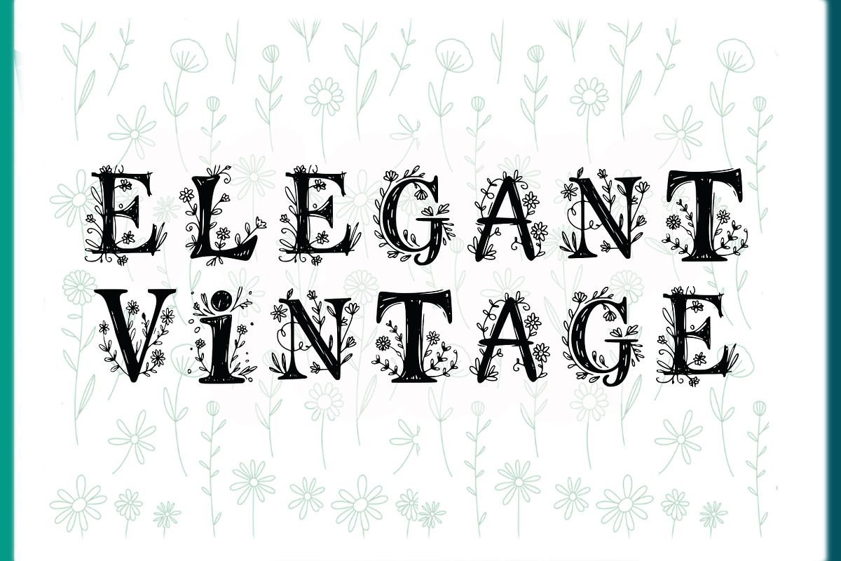 Floral decorative TTF font, a Font by SketchArtStudio (Photo 5 of 6)