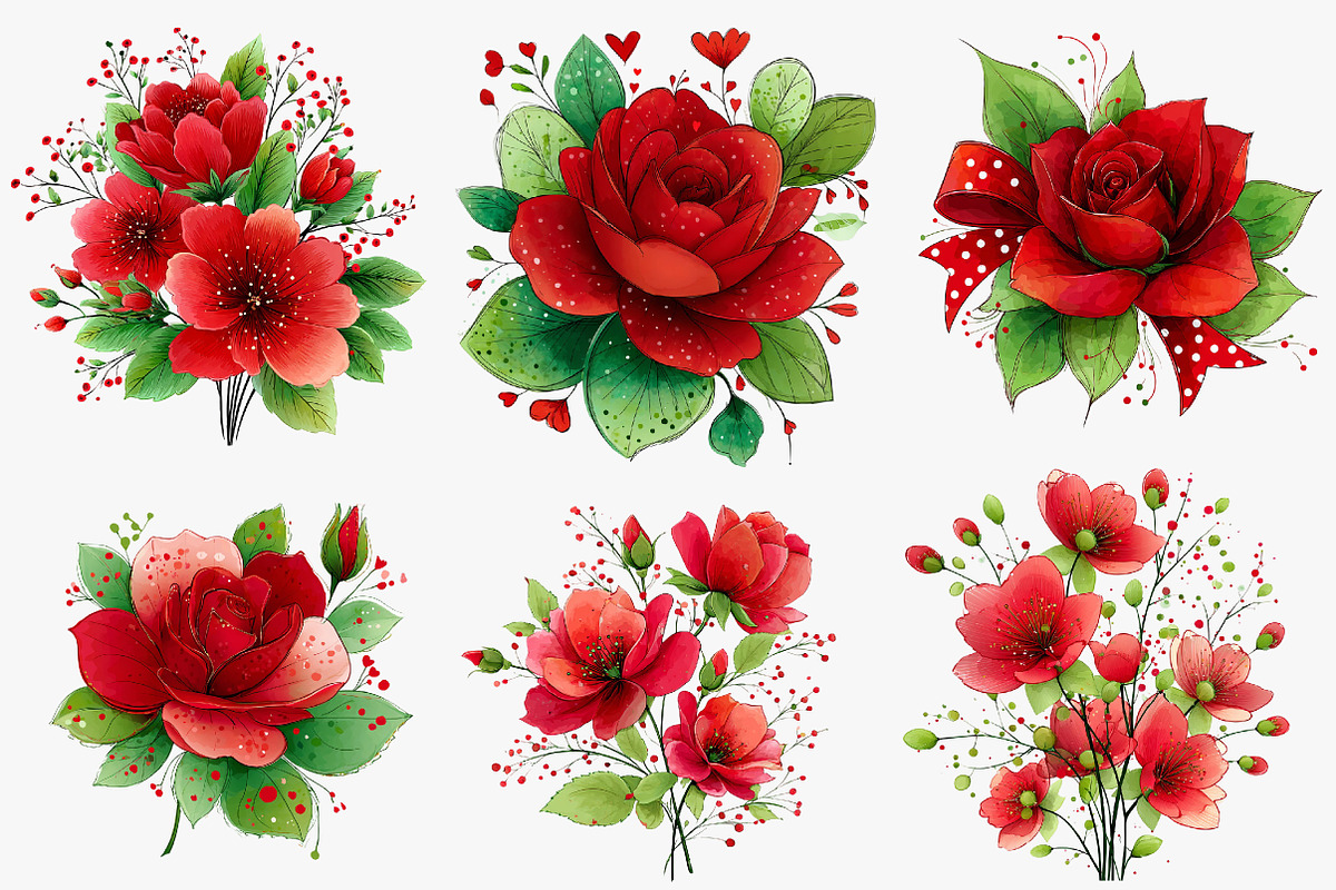 Valentine Rose Flower, an Illustration by CreationArt (Photo 3 of 5)