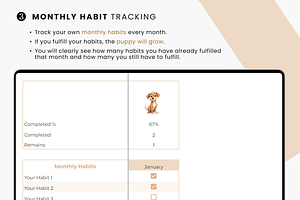 Habit Tracker Template Dogs