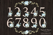 Soft Blue Floral Number Vectors, an Illustration by Amanda Ilkov (Thumbnail 2 of 5)