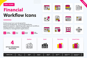 Financial Operations Icons, an Outline Icon by vexper