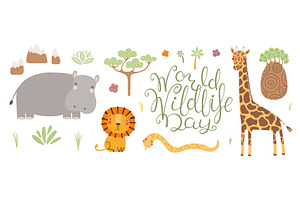 World Wildlife Day banner with cute, an Animal Illustration by sceptical cactus