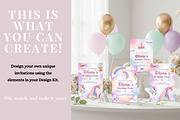 Unicorn Party Invite MEGA Design Kit, an Invitation Template by Sunny Jar Designs (Thumbnail 1 of 4)