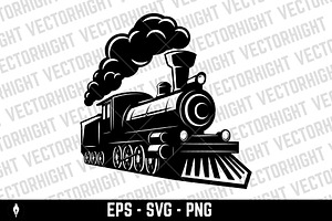 Vintage trains isolated on white bg, a Transportation Illustration by Vectorhight