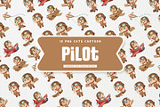 Playful Pilot Kid Cute Character, a Work Illustration by Gohsantosa (Thumbnail 2 of 4)