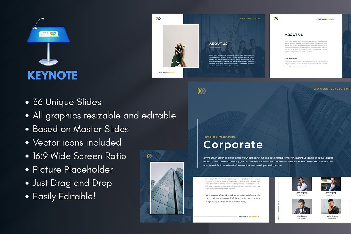 CORPORATE Business  Keynote Template, a Presentation Template by Rizki Herdian (Photo 1 of 5)