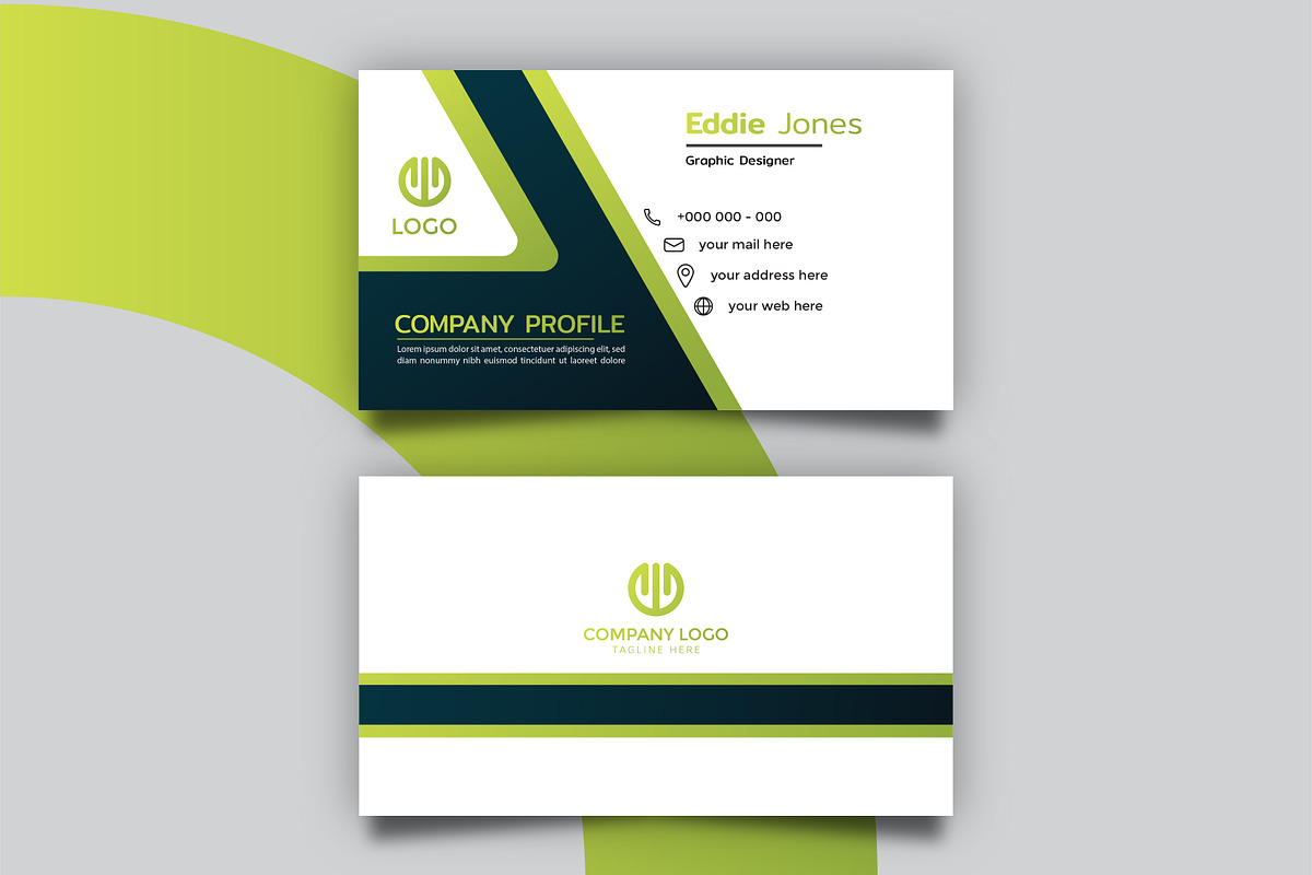Modern green light line busines card, a Business Card Template by nicemorning