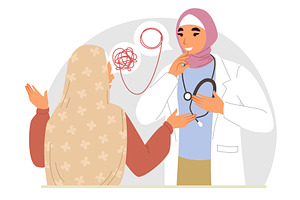 A healthcare professional engages, an Object Illustration by SiberianArt