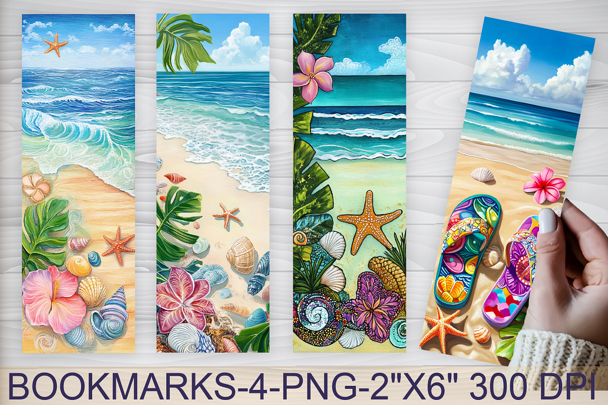 Sea Tropical Beach Bookmark, an Illustration by Libby Wishes