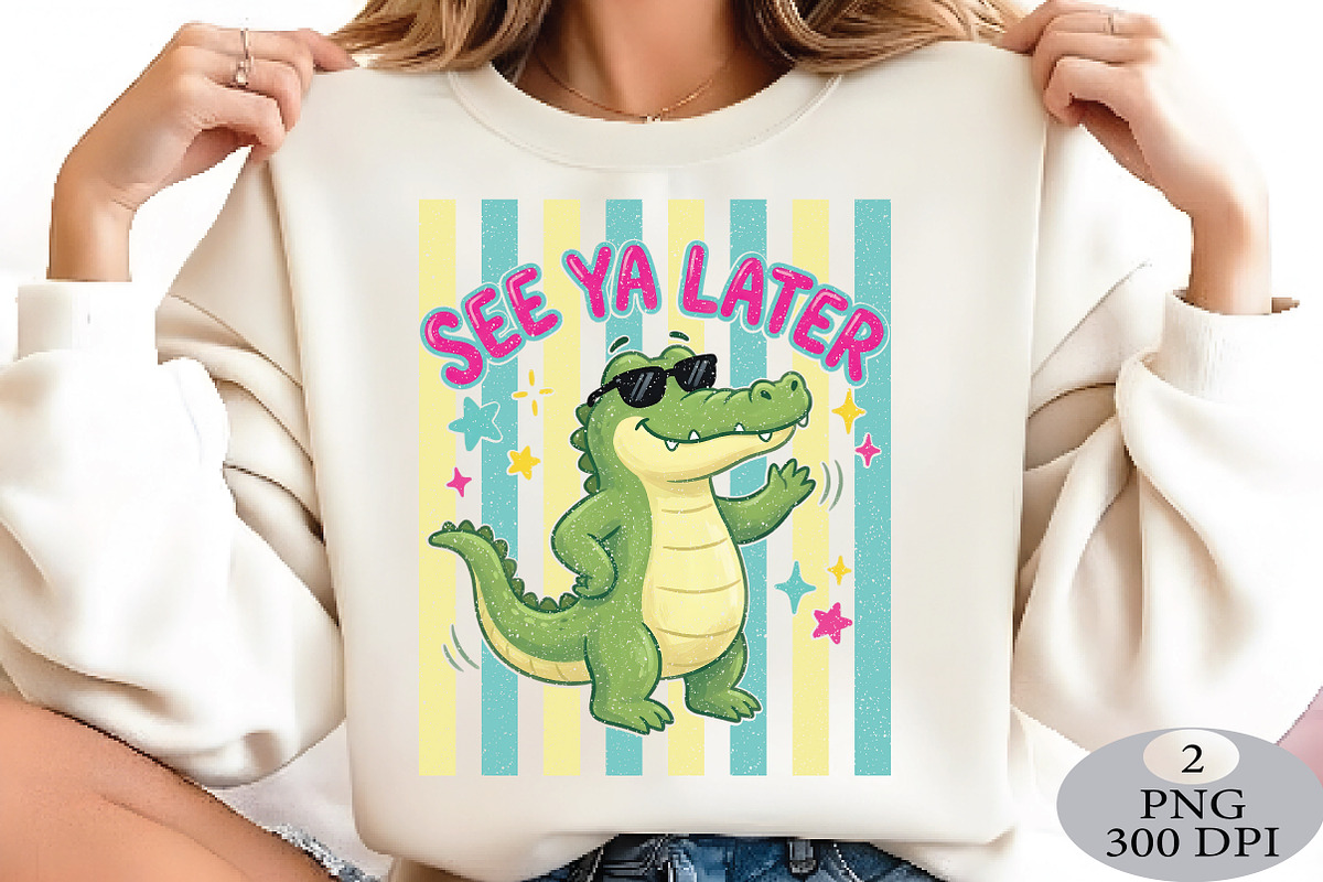 Striped See Ya Later Funny Alligato, an Illustration by Daily.Designs (Photo 4 of 5)