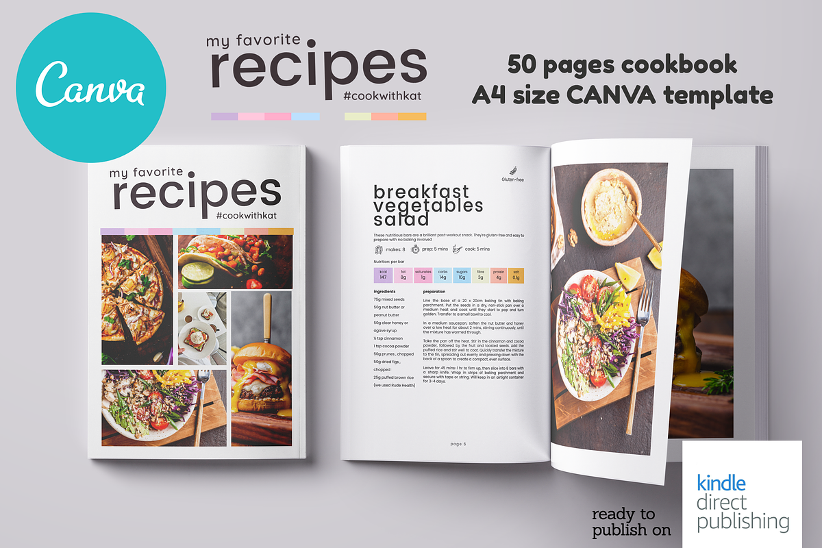 Canva Food A4 Cookbook Template, a Magazine Template by DeLaGranSiete (Photo 1 of 9)
