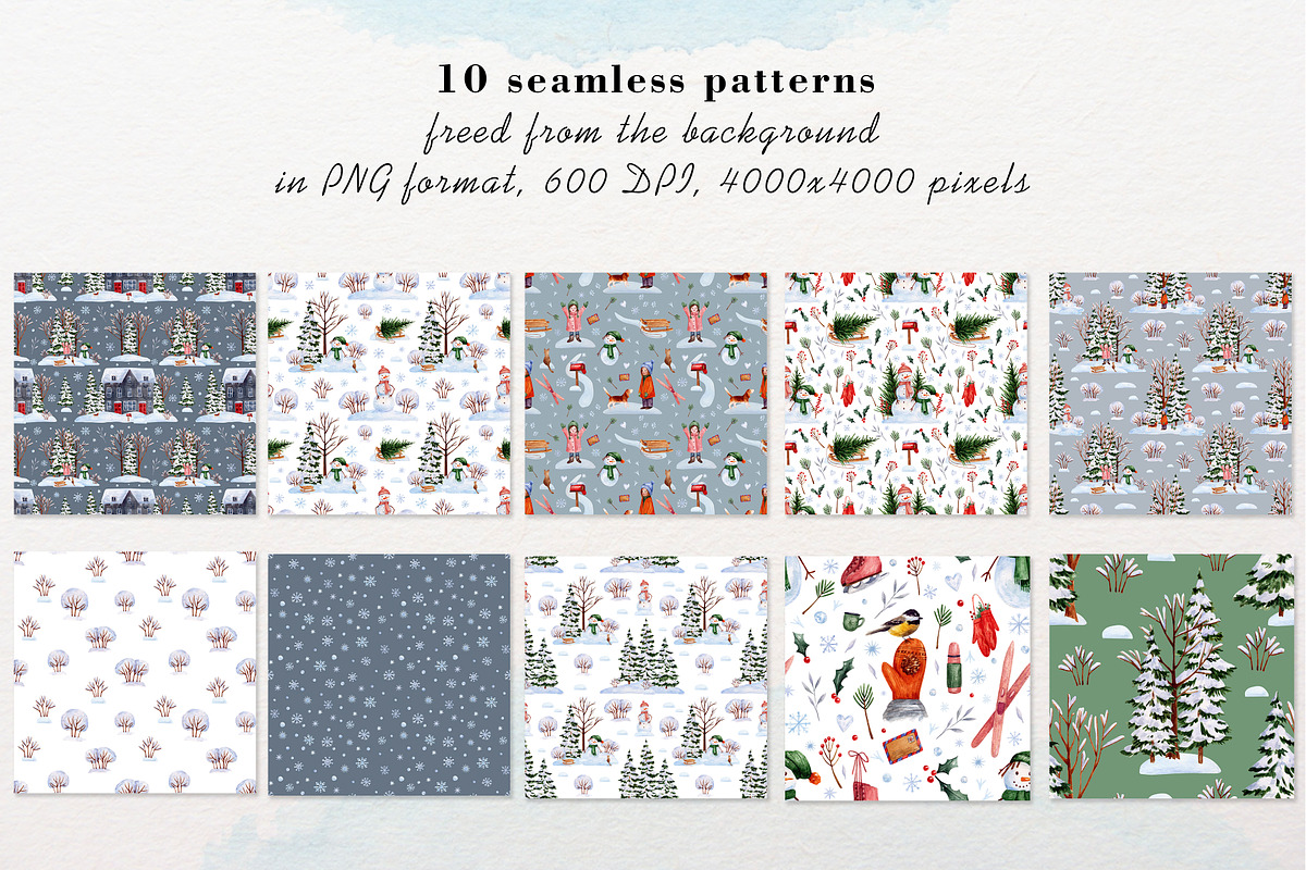 Winter. Watercolor collection, a Seasonal Illustration by a_ptichkina (Photo 4 of 5)