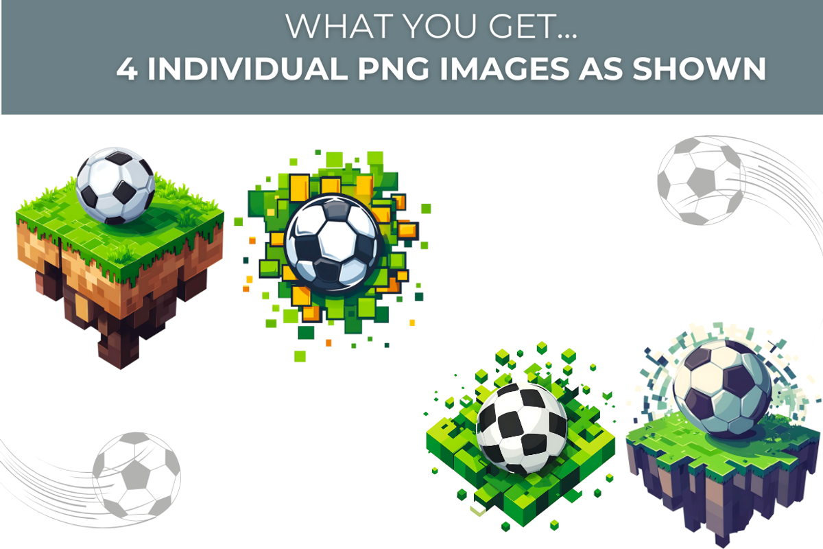 Pixel Soccer Floating Islands- 4 PNG, a Sport Illustration by InkyQueenArt (Photo 2 of 4)