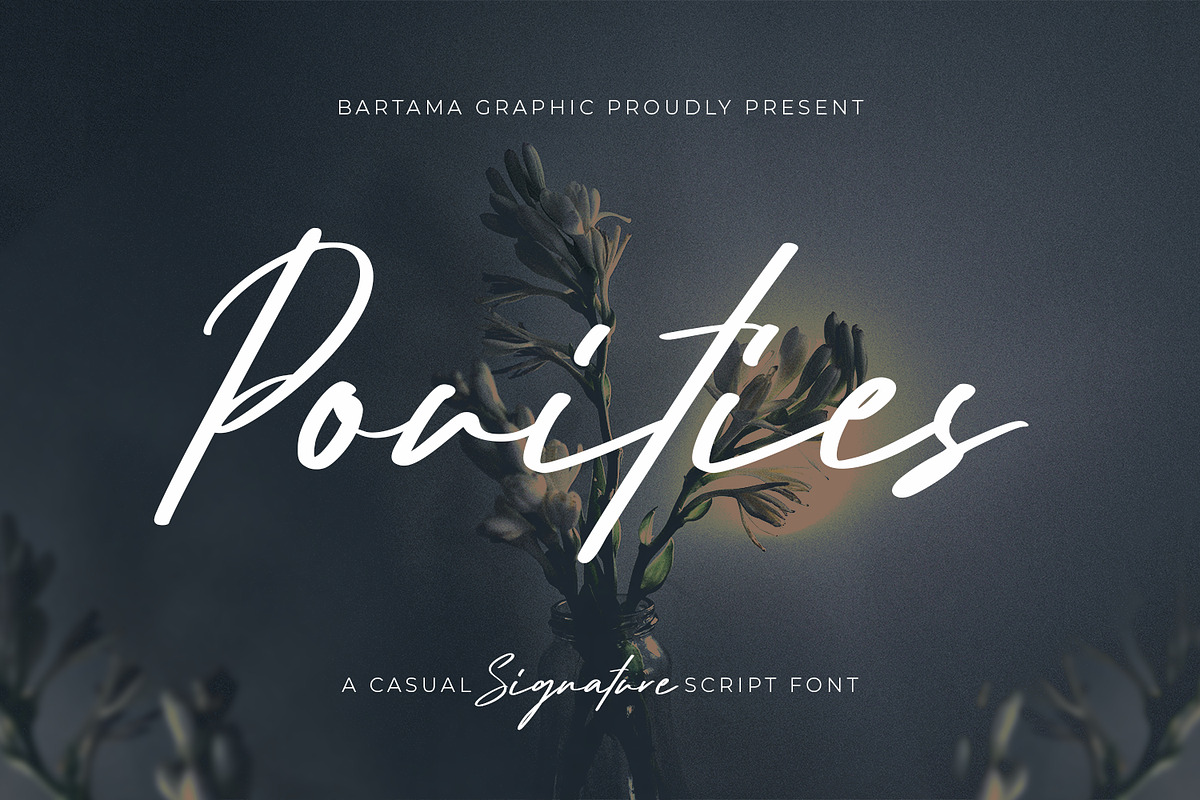 Pouities - Casual Script Font, a Script Font by Bartama Graphic (Photo 1 of 11)