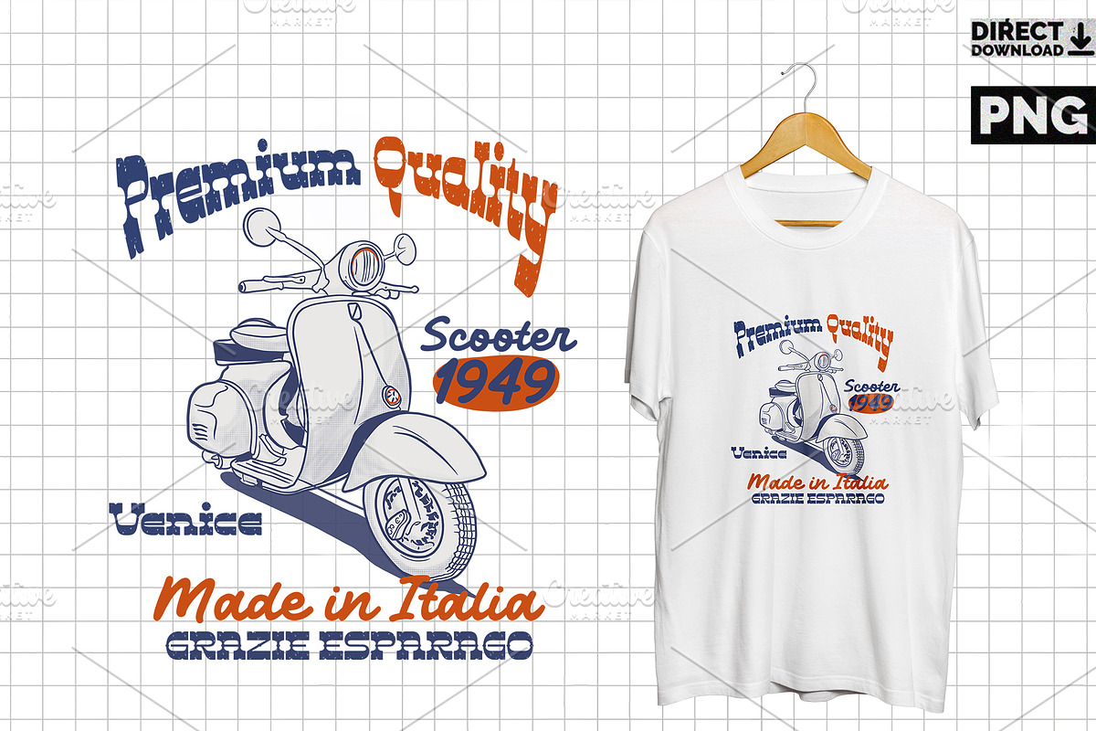 Premium Quality Scooter, a Pattern Graphic by borera studio