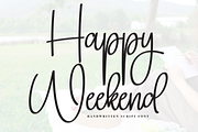 Happy Weekend | Script Font, a Handwritten Font by Scratchones (Thumbnail 1 of 8)
