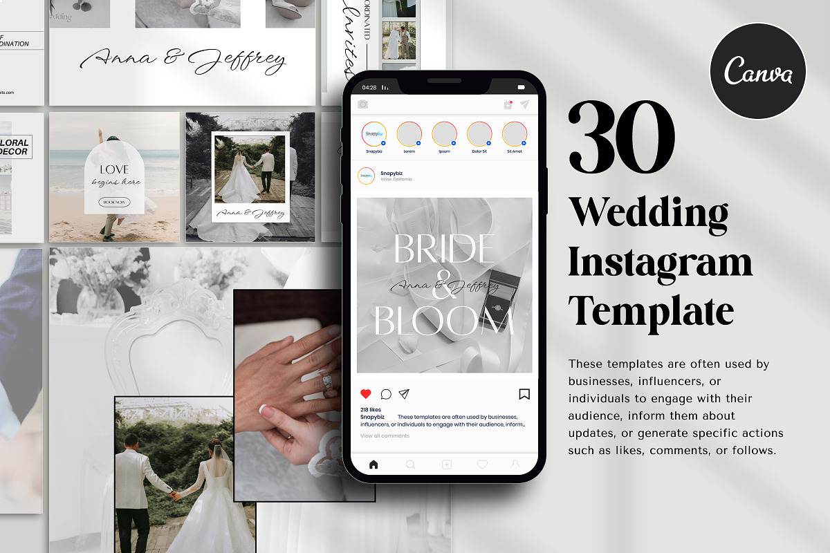 Wedding Instagram Canva Template preview 7