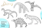 Dinosaurs Illustrations And Patterns, a Graphic by kh_cat (Thumbnail 1 of 14)