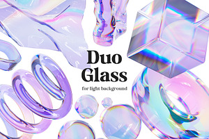 Colorful 3D Duo Glass Shapes Pack