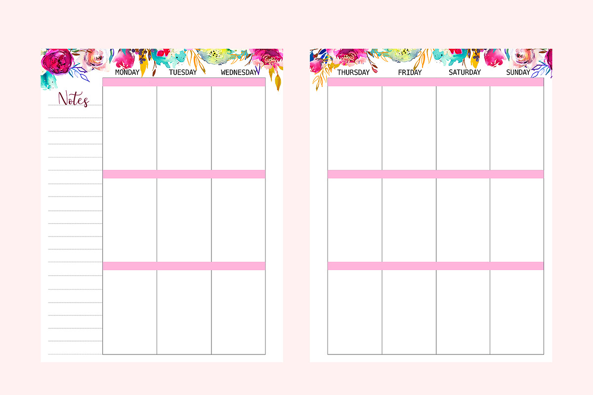 Weekly Planner Inserts 8.5x11 Purple, a Stationery Template by EasyLifePlanners (Photo 3 of 3)