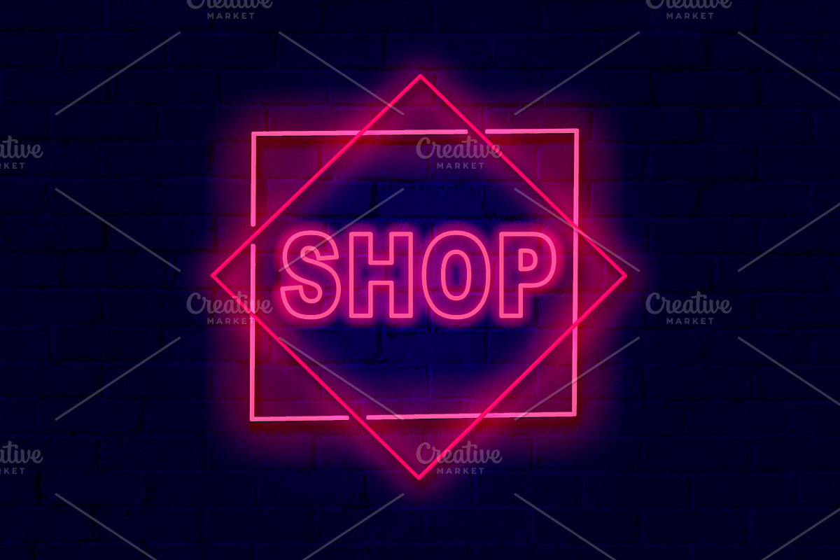 Shop Neon Sign PSD Editable Text Eff, a Layer Style Add-On by TrueVector