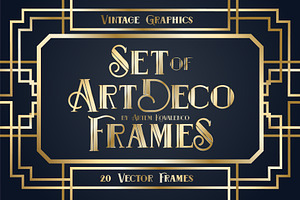 Set Art Deco Frames Vector Graphic