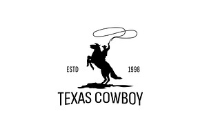 Cowboy Logo Vector Icon Illustration