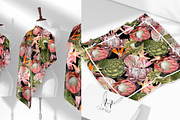 Protea & Strelitzia seamless pattern, a Pattern Graphic by NNclipart (Thumbnail 2 of 6)