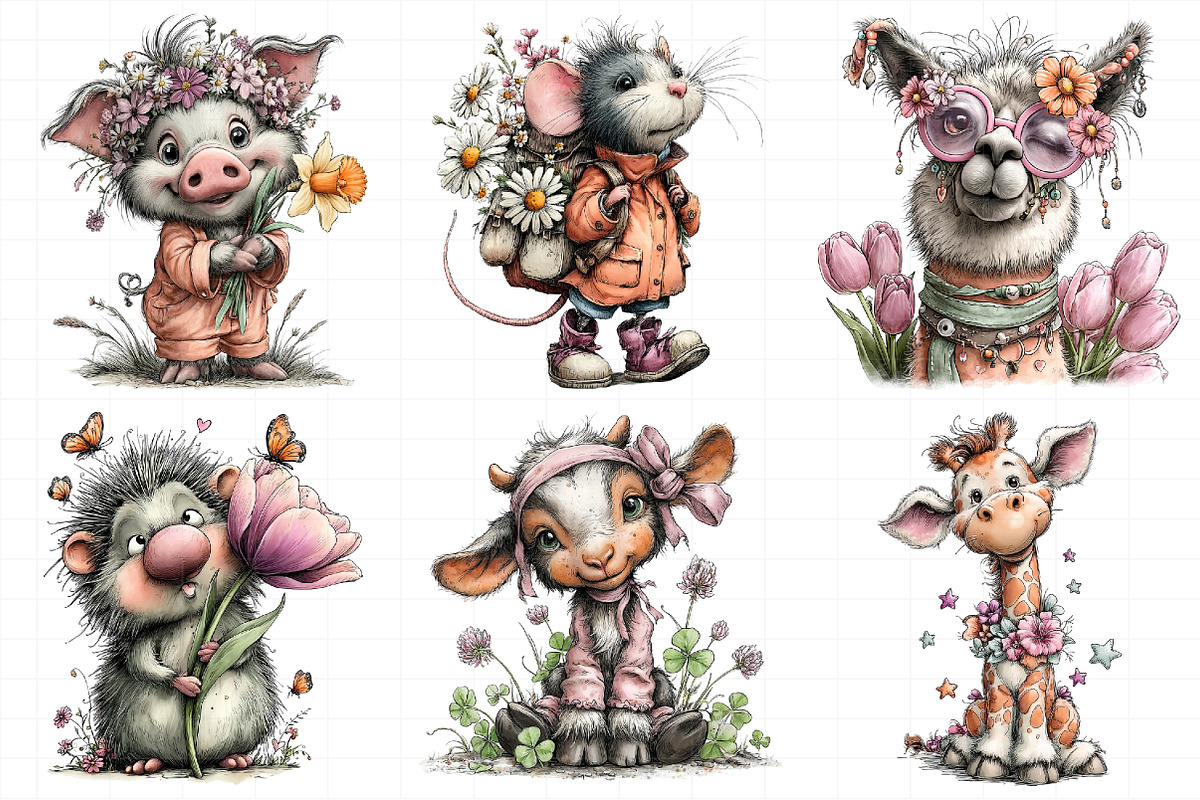 Whimsical Spring Animal Clipart, an Illustration by Daily.Designs (Photo 7 of 8)