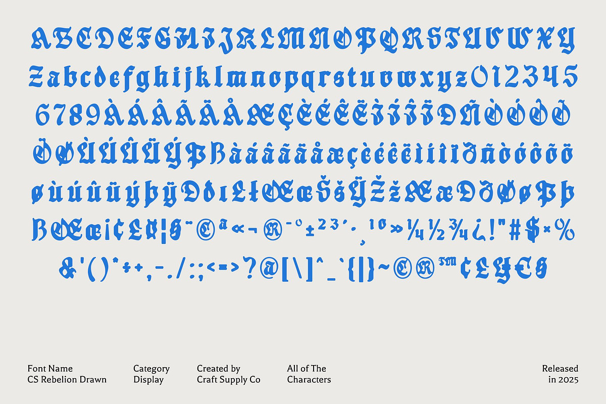 CS Rebelion Drawn, a Blackletter Font by Craft Supply Co. (Photo 8 of 8)