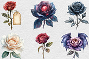 Gothic Roses Clipart Bundle, an Illustration by Black Bird Studio (Thumbnail 6 of 6)