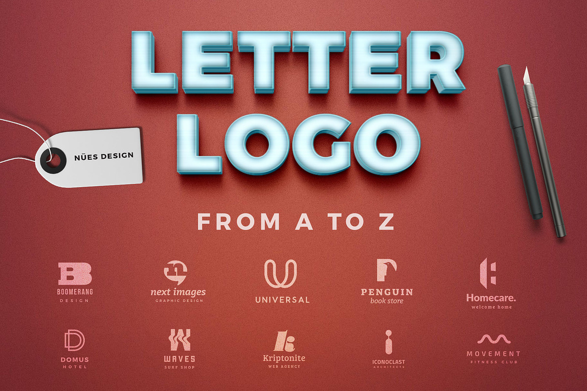 Letter logos template from a to z, a Branding & Logo Template by Nues Design (Photo 1 of 18)