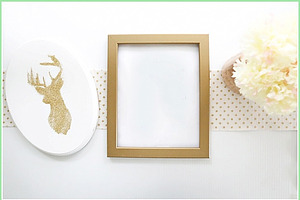 Gold frame and glitter mock up