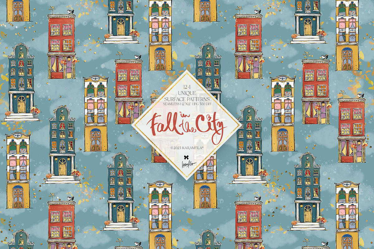Fall City Hand Drawn Autumn Patterns, a Pattern Graphic by KaramfilaS (Photo 19 of 21)