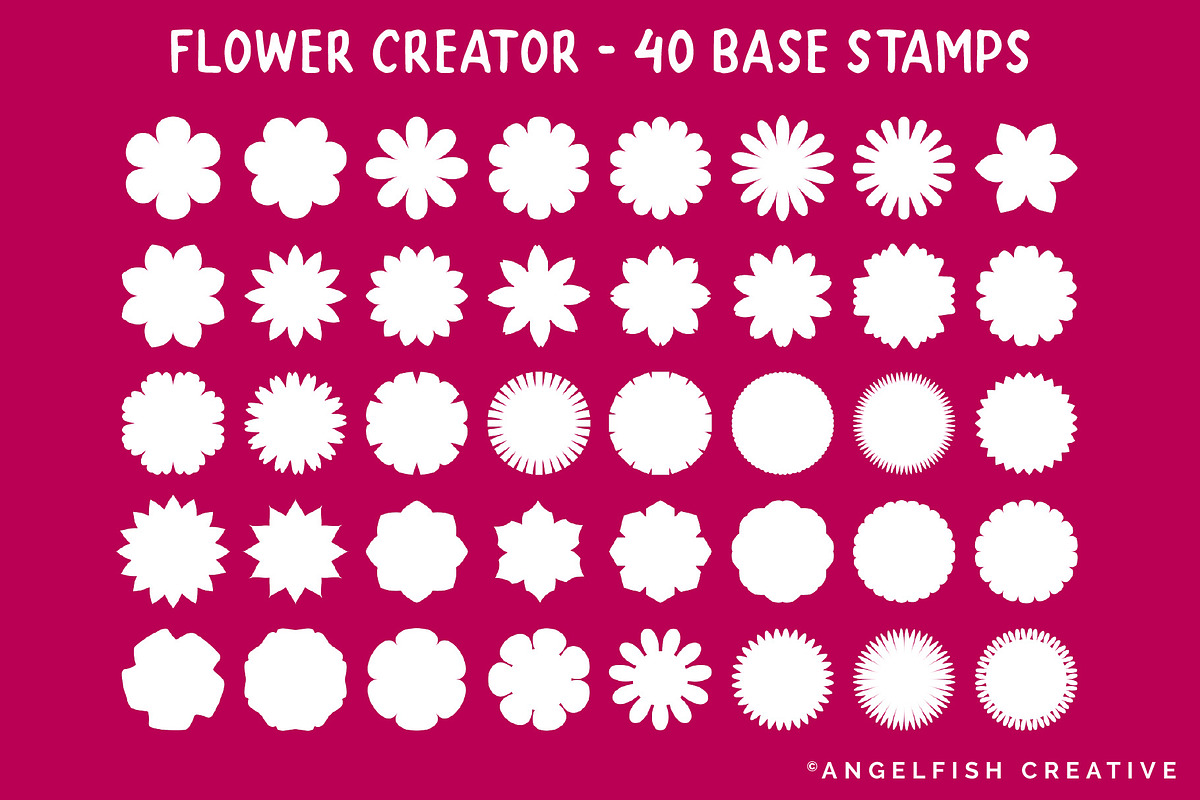 Flower Creator Procreate Brush Set, a Brush Add-On by AngelfishCreative (Photo 3 of 9)