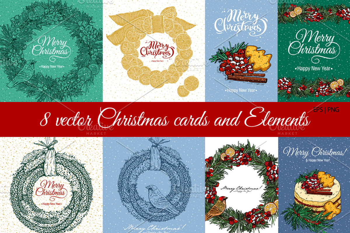 8 Christmas cards, a Card Template by coconut_forest (Photo 1 of 3)