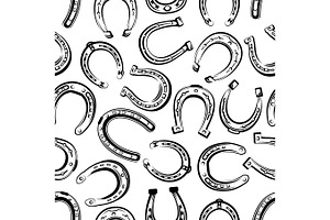 Horseshoe Seamless Pattern For Luck Concept Design