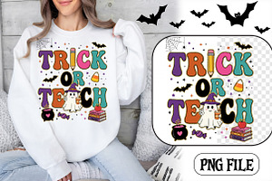Trick Or Teach Ghost Clipart PNG, a Seasonal Illustration by CrexoraLab