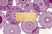 Plum Lace Clipart Doilies, an Illustration by Amanda Ilkov (Thumbnail 1 of 4)