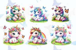 Cute Unicorn Sublimation Clipart