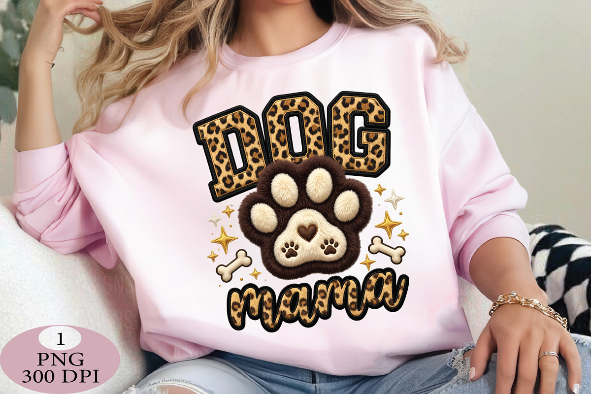 Dog Mama PNG Faux Yarn Chenille Leop, an Illustration by Daily.Designs (Photo 3 of 5)