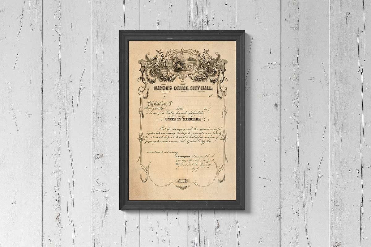 Antique Marriage Certificates -Blank, a Texture Graphic by Blue Line Design (Photo 5 of 11)
