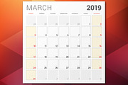 Monthly Planner 2019, a Stationery Template by AntartStock (Thumbnail 3 of 4)