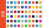 60 Social Media Icon Set, an Icon by vog (Thumbnail 1 of 2)
