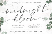 Midnight Bloom Script +18 Free Logos, a Script Font by Pink Coffie (Thumbnail 2 of 15)