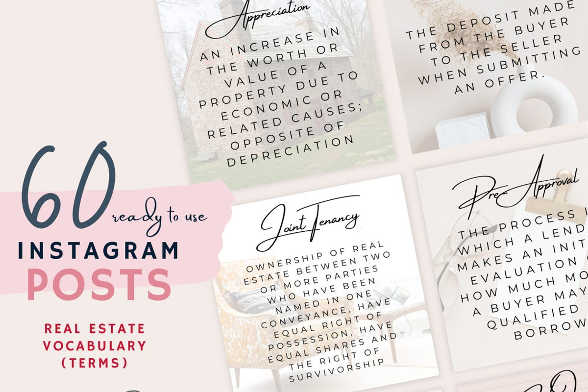 60 Real Estate Terms Posts Template