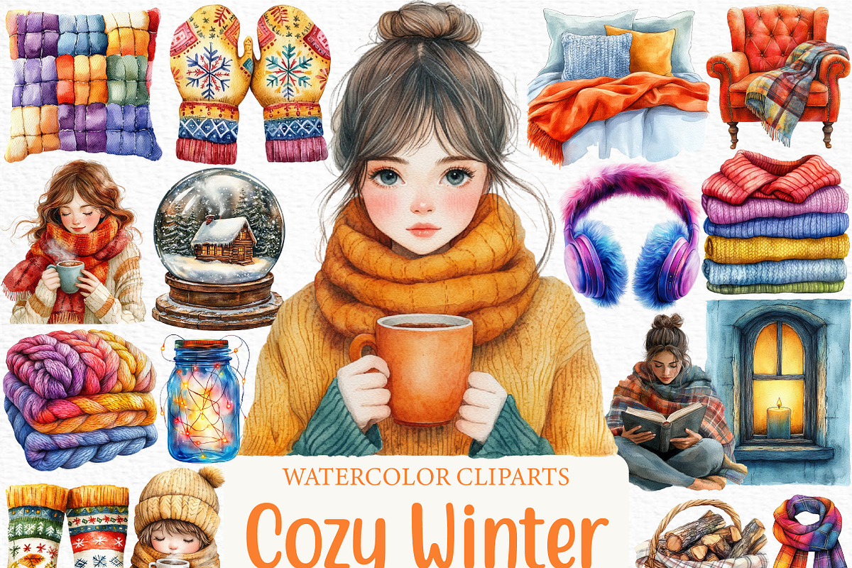 Cozy Winter Clipart, an Illustration by Craft Nest (Photo 1 of 6)