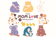 Cute Animal Hugs Illustration, an Animal Illustration by Victoruler (Thumbnail 1 of 5)