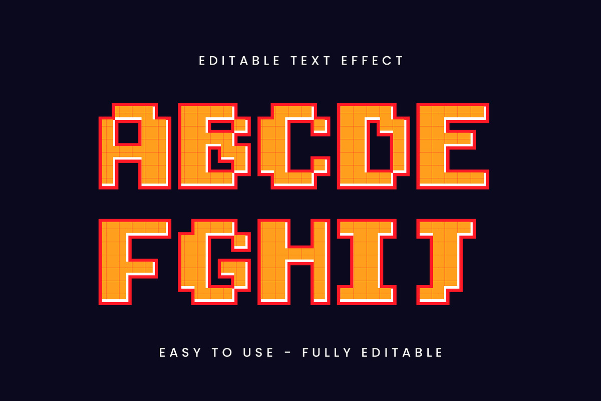 Retro Pixel Grid Text Effect preview 3