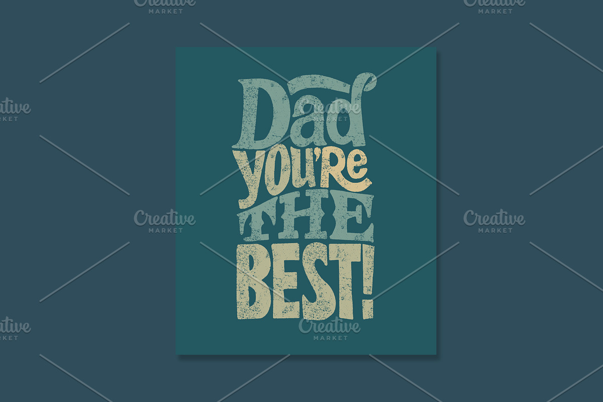 Happy Father`s Day 5 vector cards, a Card Template by Anna's Lettering (Photo 3 of 6)